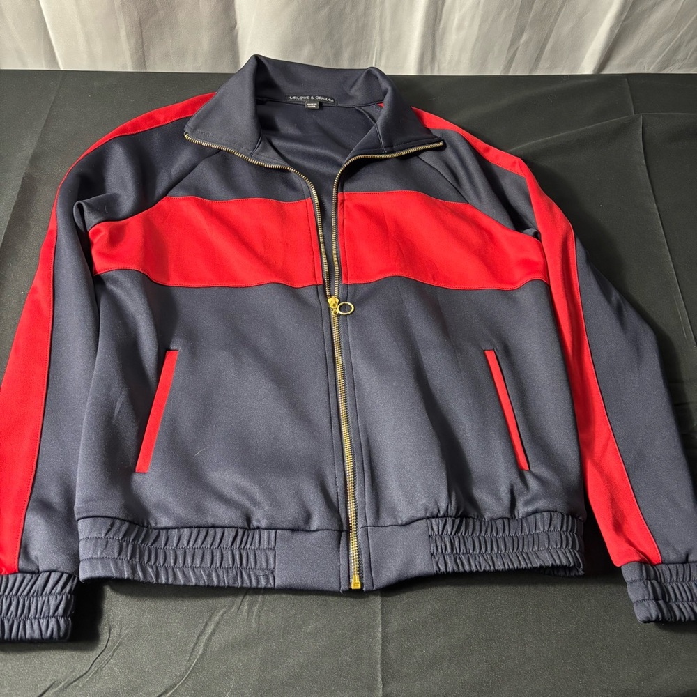 Harlowe & Graham Navy and Red track Jacket